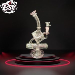 Cube Waterpipe/Rig Double Chamber W/Inline Perc