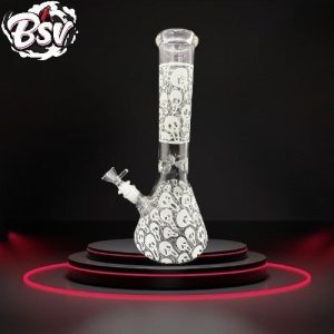 Glow In The Dark Skulls 13in Glass Waterpipe