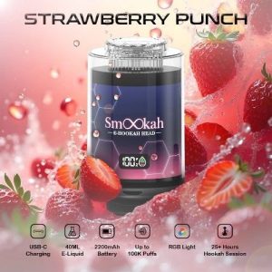Smookah 2 in 1 Disposable Hookah 100k Puff Strawberry Punch