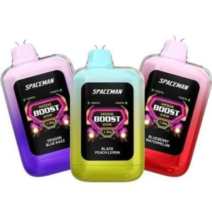 Spaceman Nebula 25000 Puff Disposable Black Peach Lemon