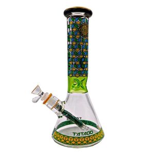 Tataoo C91 12 Inch Green, Yellow, and Blue Beaker