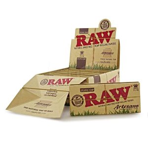 Raw Artesano Organic Kingsize Slim Tray+Papers+Tips 15 Pk/Box
