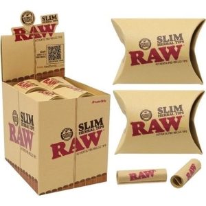 Raw Pre-Rolled Slim Herbal Tips 21/pk 20pk Display