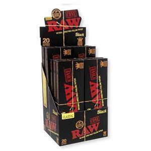 Raw Black 20ct 1 1/4 Cones 12pk Display