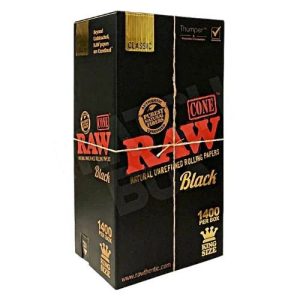 Raw Black King Size Cones 1400CT