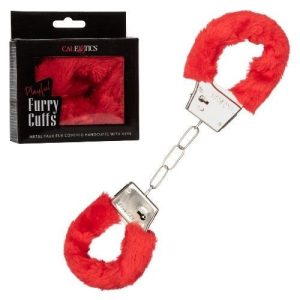 Calexotics Playful Furry Cuffs Red