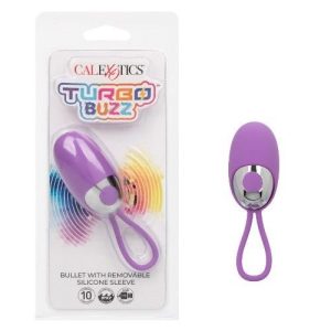 Calexotics Turbo Buzz Bullet With Removable Silicone Sleeve Purp