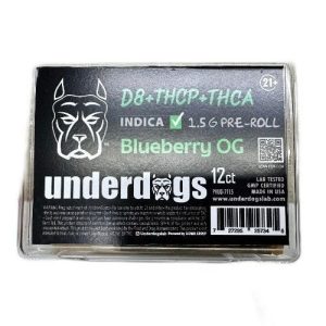 Underdogs 12ct THC-A Blend 1.5 Pre Rolls Blueberry OG