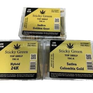 Sticky Green High Grade THC-A Pre Rolls 25ct Silver OG