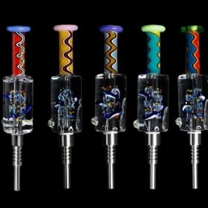 Cheech CH-1051 Glycerin Glass Honey Straw With Strew On Top