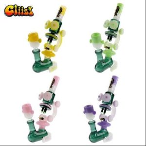 Gliizy 8in Glass Microworld Waterpipe Slim Purple