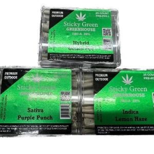 Sticky Green Greenhouse THC-A Pre-Rolls 25ct Gelato #44 Hybrid