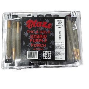 Blaze 40ct Pre-Rolls THC-A Gold Purple Punch Hybrid