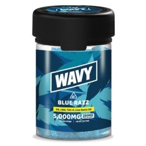Wavy 5,000mg 20ct Live Resin Gummies Blue Razz