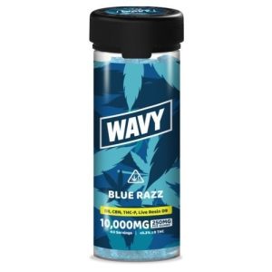 Wavy 10,000mg 40ct Live Resin Gummies Blue Razz