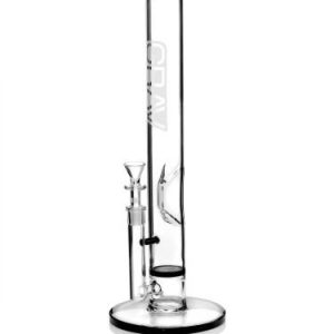 Grav Large Straight Base Water Pipe Clear/Black