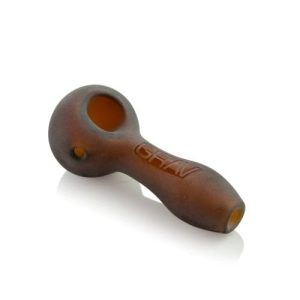 Grave Sand Blasted Spoon Hand Pipe Amber