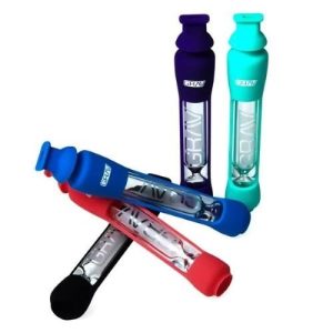 Grav Glass Chillum Taster w/Silicone Skin Black