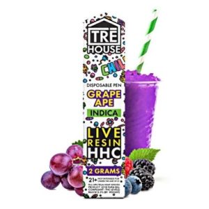 Tre House Disposable Pen HHC Grape Ape Live Resin Indica 2 Grams
