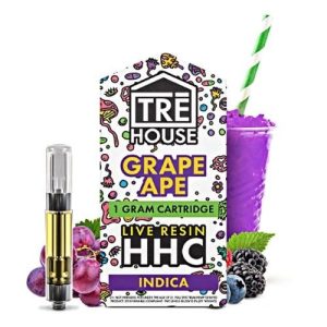 Tre House Cartridge 1G HHC Live Resin Grape Ape Indica