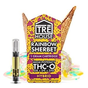 Tre House Cartridge 1G THC-O+D8+D9+D10 Rainbow Sherbet Hybrid