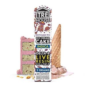 Tre House Disp D8 Live Resin D10 THC-P Ice Cream Cake Indica 2G
