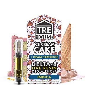 Tre House Cart 1G D8 Live Resin D10+THC-P Ice Cream Cake Indica
