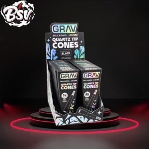 Grav Tall Kings Quarts 3ct Tip Black Cones 16pk Display