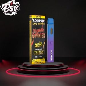 Looper THC-A Live Badder 3G Disposable Strawberry Cookies Sativa