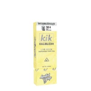 Kik Kalibloom 1g THC-A Live Resin Disposable White Bubble Gelato