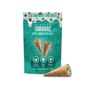 Shruumz Diamond Infused Cone Treats Mint Chocolate Chip