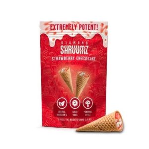 Shruumz Diamond Infused Cone Treats Strawberry Cheesecake