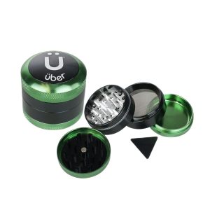 Uber Grinder 3.0 2.5in 4pc CNC W/Screen Green