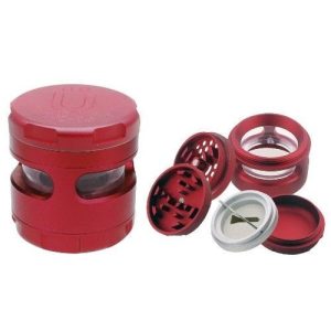 Uber Grinder 4.0 2.5in 4pc CNC W/Window Red