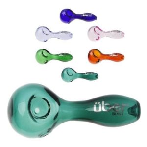 Uber Glass 3.5in Spoon Clear Assorted Colors