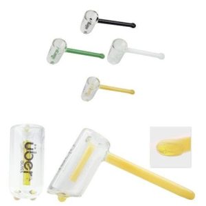 Uber Glass 6in Hammer Bubbler W/Flat Mouthpiece Assorted Colors