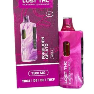 Lost THC 7500mg THC-A D9 D6 THCP Disposable Forbidden Gelato