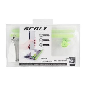 Sealz Reusable 3 Vacuum Bags With 1 Vacuum Sealer Green