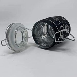 Stash Jar Large Black Frosted/Galaxy