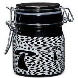 Stash Jar Medium Mushroom Black & White Checkerboard