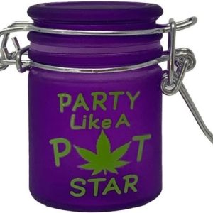 Stash Jar Mini Purple Frosted/Party Like A Pot Star
