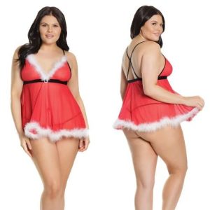 Lingerie Babydoll & G-String Red OSXL