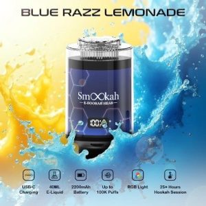 Smookah 2 in 1 Disposable Hookah 100k Puff Blue Razz Lemonade