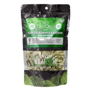 Earth Kratom 150ct Capsules Green Borneo