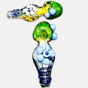 Green Honeycomb Head Body Art Work Heavy Hand Pipe