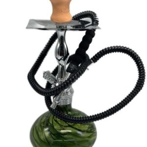17in Heavy Hookah With Round Vase And Grip Hose