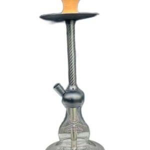 19in Metal Hookah With Carbon Fiber Design Vase & Silicone Hose
