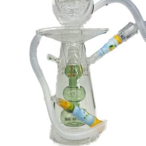 9in 1 Hose Glass On Glass Percolated hookah