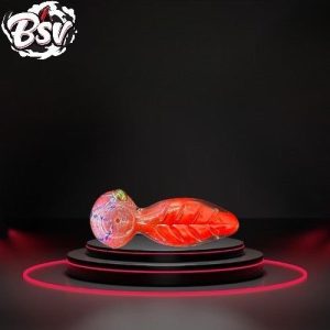 4in Leaf Carving Frit Art Hand Pipe