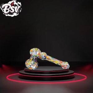 Hand Rolled Cracked Frit Art Bubbler Hammer